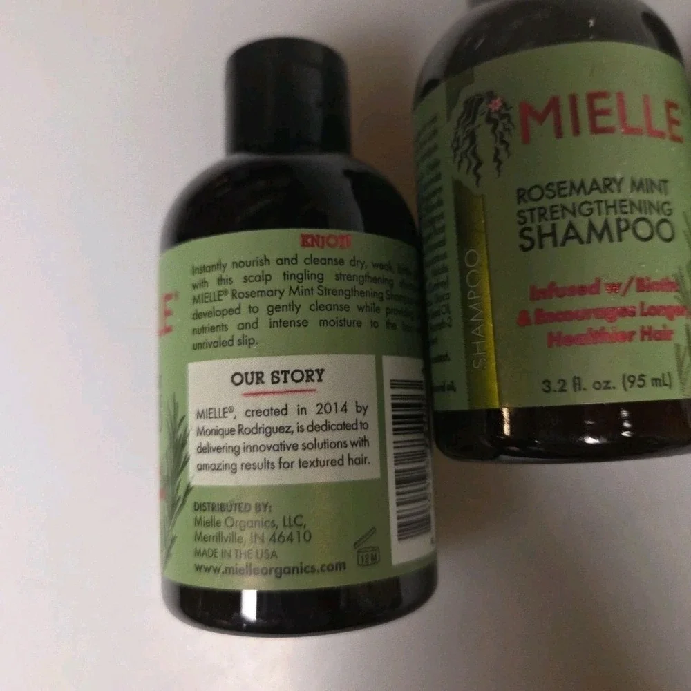 Mielle Organics Rosemary Mint Strengthening Shampoo Travel‎ Size Lot Of 3